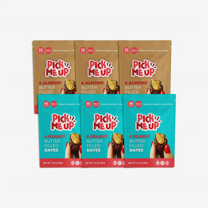 Variety 6 Pack: 3 Peanut Butter/ 3 Almond Butter packs